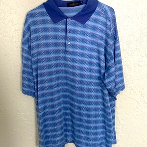Bugatchi Blue Patterned Polo Shirt.